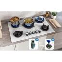 Iseasy gāzes plīts MGBG-775, 5 degļi, 1x1 kW, 2x1.75 kW, 1x2.7 kW, 1x3.3 kW, NG/LPG, stikla virsma