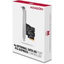 Axagon PCIe valdiklis PCES-SA4X4, 4x SATA 6G, 4 vidiniai SATA prievadai, žemo profilio laikiklis