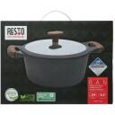 Resto puodas 93903 4.2L, skersmuo 24 cm, apvalus, aliuminis, stiklinis dangtis, ergonominės rankenos, indukcinis dugnas
