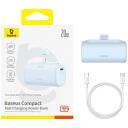 Baseus Powerbank P10068307313-00, 5000mAh, 20W, Lightning 5V=2.4A, Type-C 5V=2.4A