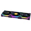 Lian Li Вентилятор для компьютера UNI FAN SL Wireless LCD 120 G99.12SLLCD1W3B.00, 120mm, 1900RPM, 2.4mmH2O, 3 вентилятора, черный