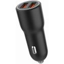 Gembird Auto Laadija TA-UC-A2QC36-CAR-01 36 W, 2 USB porti, 12-24 V, Kiire laadimine, &Uuml;levoolu kaitse