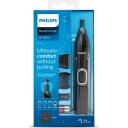 Philips триммер для носа NT5650/16, 3 насадки, нержавеющая сталь, батарея AA, моющийся, черный