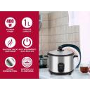 Beper Rīsu Tvaicētājs P101VAP001, 400W, 1l, stikla vāks, tērauda konstrukcija, nepiedego&scaron;a bļoda, tvaicē&scaron;anas paplāte