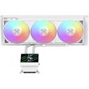 Gamemax protsessori vedelikjahutus GLACIER 360 LCD WH, 85.82 cfm, TDP kuni 330W, ARGB ventilaator, 800-2000 rpm