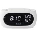Adler LED kell termomeetriga AD 1186w, 9V, 230V, 50Hz, LED, valge, must, &auml;ratuskell, temperatuurin&auml;idik, niiskuse n&auml;idik