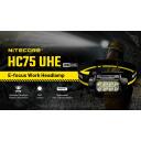 Nitecore Žibintuvėlis HC75 UHE, 3000 lm, 32 LED, 5500 mAh, IP68, Aliuminis, Polikarbonatas, USB įkrovimas, Juoda/Geltona