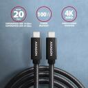 Axagon кабель USB-C к USB-C 1м 100Вт, 2 USB-C разъема, черный, 20Гбит/с, 5А, 4K HD видео