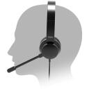 Port Connect Ērta biroja austiņas 901605, 20-20kHz, 32&Omega;, Iebūvēts mikrofons, Vadu savienojums, Melna