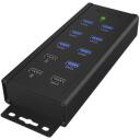 Raidsonic 7-port USB centrmezgls IB-HUB1703-QC3, 7 x USB 3.0, AC 120/230 V, melns, QC 3.0 lādētājs