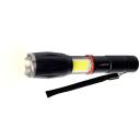 Esperanza Dione Melna Rokas lukturis LED EOT070, 15cm, 135g, 3W, 2500lm, 2 lampas, 4 gaismas režīmi, ūdensizturīgs, ar zoom