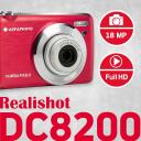 Agfa Photo Digikaamera DC8200RD, 18 MP, 2.7'', 8x, FULL HD 1080p, SD kuni 32 GB, Digitaalne stabiliseerimine, Sisseehitatud v&auml;lk