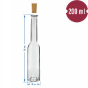 200 ml glass bottle with cork BROWIN 631222, 6 pcs., transparent, 200 ml