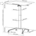 Maclean mobilais galds klēpjdatoram MC-453W, 760-1090mm, 800x520mm, 8kg, pneimatiskā augstuma regulē&scaron;ana, leņķa regulē&scaron;ana 0-30&deg;