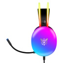Onikuma X25 Gaming Headphones vadu spēļu austiņas 50 mm skaļruņi RGB LED apgaismojums ergonomisks dizains visos virzienos trok&scaron;ņu slāpējo&scaron;s mikrofons 3.5 mm + USB kabelis melns