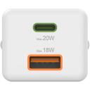 Hama Laadija 00201991, 100&ndash;240V AC, 20W USB-C, 18W USB-A, 2 porti, Power Delivery, valge