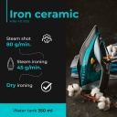 Garų lygintuvas 3000W 350ml pastovus garas 45g/min garų smūgis 80g/min Mėlyna Pilka AD5032 Adler