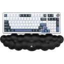 White Shark CUMULUS-B, tastatūras plaukstas balsts, 430x110mm, 25mm, melna, &scaron;ūnu gumija, atmiņas putas, neslīdo&scaron;a virsma