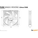 Be Quiet Корпусный вентилятор PURE WINGS 3 BL136, 120мм, 1500RPM, 80м&sup3;/ч, 1.17mmH2O, 3 вентилятора, белый
