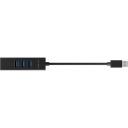 Raidsonic USB centrmezgls IB-HUB1419-LAN, 3xUSB 3.2 Gen 1, 1x10/100/1000, WOL, USB powered, alumīnija korpuss