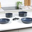 Russell Hobbs Pannu komplekts RH03319EU7, 22cm, 26cm, 16cm, 20cm, tum&scaron;i zils, alumīnijs, noņemams rokturis, keramikas nepiedego&scaron;s