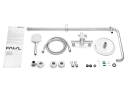 Dušas komplekts Steely 1, FALA, 75662, nerūsējošais tērauds, augstums regulējams 96-126 cm, 20 cm dušas galva