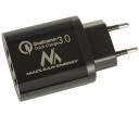 Maclean Laadija MCE479B, 3xUSB, QC 3.0 kiire laadimine, must
