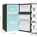 Manta Ledusskapis ar saldētavu MM545DBK, 88l, 63l ledusskapis, 25l saldētava, E klase, 39dB, 6 temperatūras līmeņi