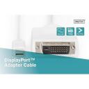 Digitus DisplayPort kaabel mini DP-DVI AK-340305-020-W, 2m, valge, Mini DisplayPort Male, DVI-D 24pin Male, DisplayPort 1.1a