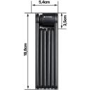 Manta Segmented Folding Bike Lock XR00FL01, 85cm, 8.5mm, rūdīts SS400 tērauds, 0.74kg, atslēgas slēdzene, melns