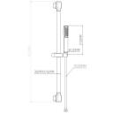 Ab Du&scaron;ikomplekt MODEL 9145654, 74.5cm, 3cm, 21cm, 150cm, poleeritud kroom, k&otilde;rguse reguleeritav kinnitus, ergonoomiline korpus