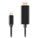 Lanberg USB-C DisplayPort kaabel CA-CMDP-10CU-0030-BK, 3 m, 4K(3840 x 2160), HDR tugi, 21,6 Gbit/s
