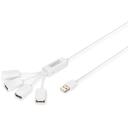 Digitus USB centrmezgls, DA-70216, 4x USB A/F, 1x USB A, 1m, 480 Mbit/s, DC ligzda