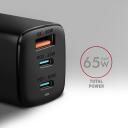 Axagon настенный зарядное устройство ACU-DPQ65 65W, 3x выход (USB-A + два USB-C), PD3.0/QC4+/PPS/Apple