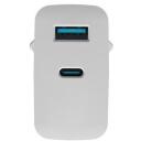 Natec Lādētājs NUC-2142, 45W, 110-240V, 50/60Hz, 3A, 1xUSB-A, 1xUSB-C, ātrā uzlāde, universāls