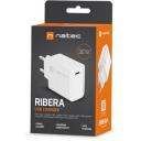 Natec Lādētājs RIBERA NUC-2059, 20W, 100-240V, 50/60Hz, 3A, 1xUSB-C, QUICK CHARGE 3.0, SCP, OVP, OCP, OTP