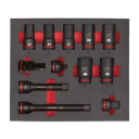 3/4&Prime; SHOCKWAVE&trade; IMPACT DUTY PUTU IELIKTŅI, 3/4" SOCKETS DEEP FOAM SET 1 (12 PC), 4932493398 MILWAUKEE