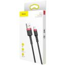 Baseus Cafule USB Lightning kaabel CALKLF-C19, 1,5A, 2m, Apple Lightning, USB, nailonist punutud, alumiiniumist pistik