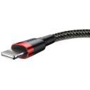 Baseus Cafule USB Lightning kaabel CALKLF-C19, 1,5A, 2m, Apple Lightning, USB, nailonist punutud, alumiiniumist pistik