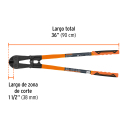 Skrūvju griezējs 14mm, 91,5cm 36" 12835 CP-36X Truper