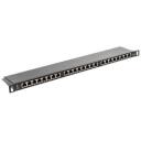 Lanberg Patch paneel 24 porti PPS5-0024-B, 0.5U, 19", CAT.5E, varjestatud, must, 24 RJ-45