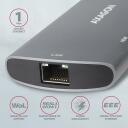 Axagon USB keskjaam HMC-6M2 6in1, 2x USB-A, 1x USB-C PD, 1x HDMI 4K, 1x RJ-45, 18 cm kaabel
