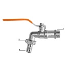 Bumbieru krāns 1/2", 3/4" vītnes izeja, adapteris 1/2" šļūtenei, niķelēts misiņš, GKK031213