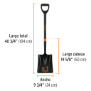 Lāpsta 24cm ar stiklašķiedras kātu 104cm PCY-PF TRUPER