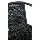 Besk Sodo komplektas 9126141, 2 kėdės, 1 stalas, juoda, metalinis rėmas, stiklo vir&scaron;us, pintos sintetinės sėdynės