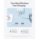 Lielas ietilpības premium kvalitātes ārējais uzlādes akumulators 20000 mAh 20 W ar USB-C PD un USB-A QC balts A1689H21 Anker