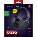 Trust k&otilde;rvaklapid GXT 491 Fayzo, 20 - 20000 Hz, 50 mm, 2.4 GHz, Bluetooth, 22 h aku t&ouml;&ouml;aeg, must, RGB valgustus