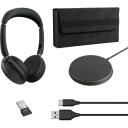 Jabra austiņas Evolve2 65 Flex 26699-999-989, 30m, stereo, 136g, 2xUSB, ANC, bezvadu uzlāde, 32h mūzikas atskaņo&scaron;ana