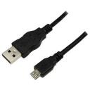 Logilink USB kabelis, CU0034, 1.8m, 4 pin USB A, 5 pin Micro-USB B, melns, divkār&scaron;a ekranē&scaron;ana