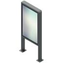 Edbak Grīdas statīvs POK101, 55", 80 kg, melns, kioska stils, ventilācijas sistēma